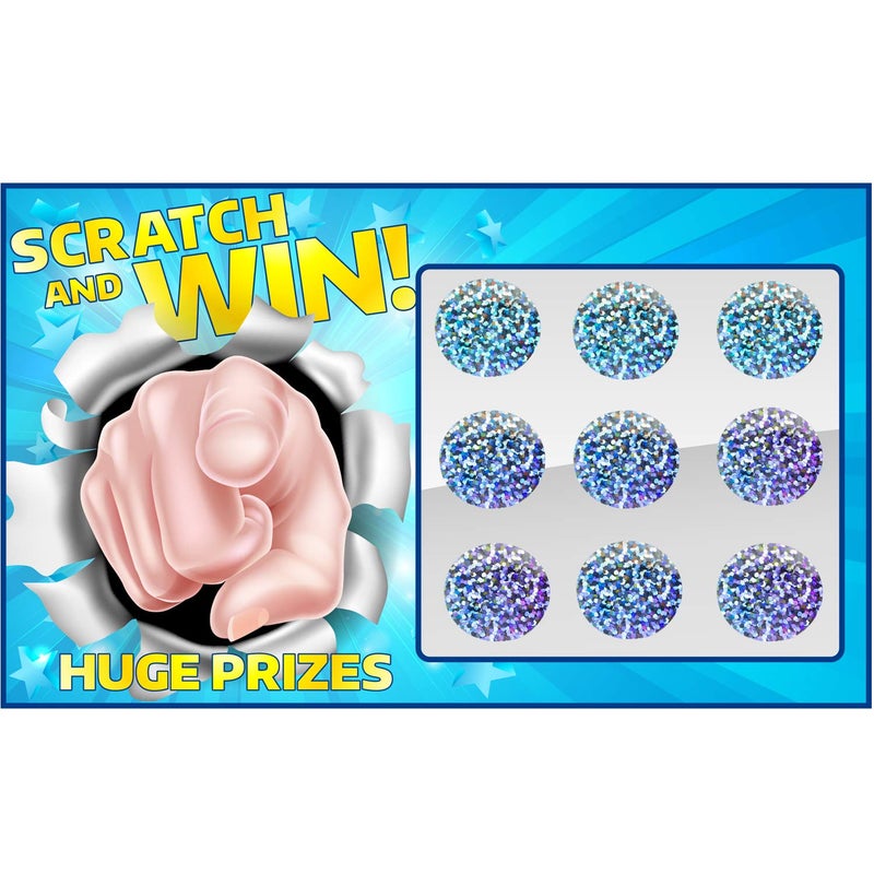 Leinuosen 1000 Pieces Scratch Offs Sticker DIY Holographic Circle Stickers Round Silver Hologram Glitter Labels Make Your Own Scratch Card Gift for Office Party Games,1 x 1 Inch Circle - Image 4